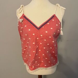 NWT Aerie Pink Tank Top w/ Adjustable Rope Straps XL